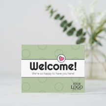 Elegante Sage Green Business Welcome