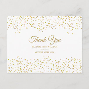 Postal Elegante Script Chic Agradecimiento Confeti de Pol