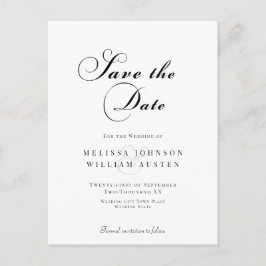 Postal Elegante Script Wedding Save the Date