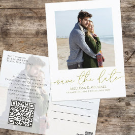 Postal Elegante Script Wedding Save the Date Photo