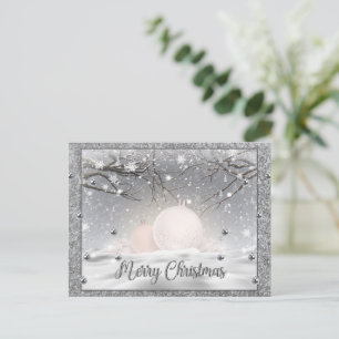 Postal Elegante Silver Feliz Navidad, Feliz Navidad