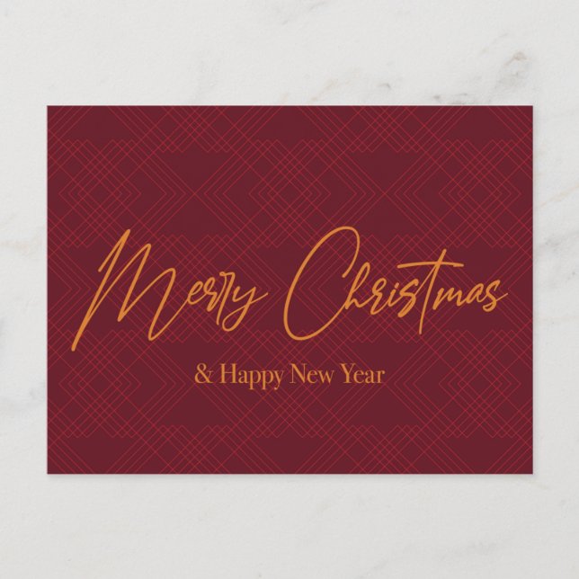 Postal Elegante, simple, genial diseño de Feliz Navidad (Anverso)