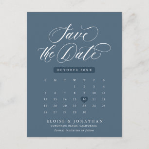 Postal Elegante Simple Minimalista Moderna Guardar la Fec