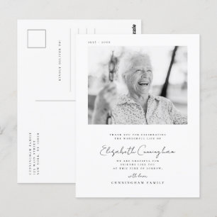 Postal Elegante Simple Moderno Chic Foto Funeral Memorial