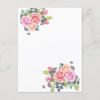 Postal Elegante Stationery rosa rosado de época