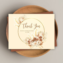 Postal Elegante Terracotta Boho Boda Floral Gracias