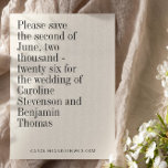 Postal Elegante Tipografía Contemporánea Guardar La Fecha<br><div class="desc">Clásica y elegante tipografía en blanco y negro Boda Minimalista moderna Guardar la postal de fecha</div>