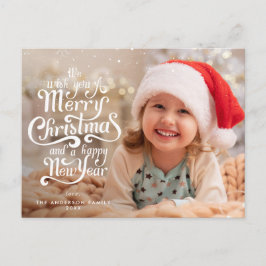Postal Elegante tipografía saludos de Navidad