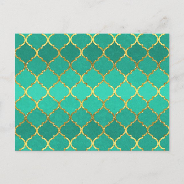 Postal Elegante trendy purpurina quatrefoil (Anverso)