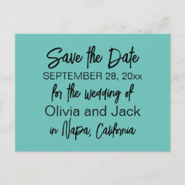 Postal Elegante turquesa Minimalista moderna salva la fec