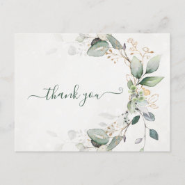 Postal Elegante vegetación de oro rústico Eucalyptus mode