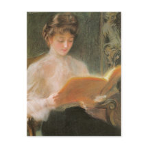 Elegante ventilado leyendo a Teodor Axentowicz