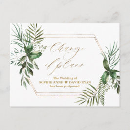 Postal Elegante Verdor Cambio De Oro De Planes Boda