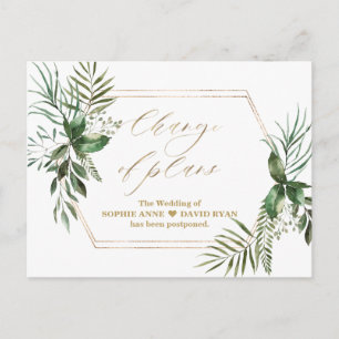 Postal Elegante Verdor Cambio De Oro De Planes Boda