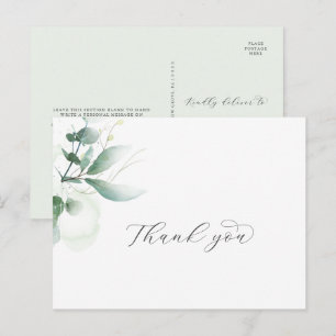 Postal Elegante Verdor Gracias Postcard