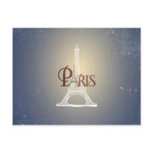 Elegante Vintage Blue Eiffel Tower Paris Design