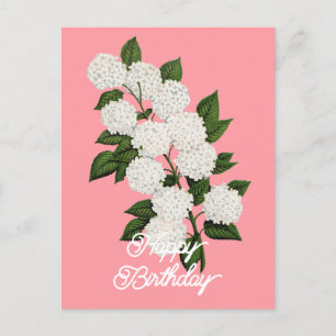 Postal Elegante vintage japonés bola de nieve feliz cumpl