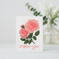 Elegante Vintage La France Rosa Floral te amo