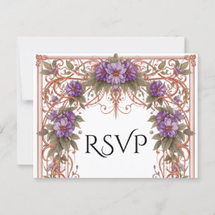 Postal Elegante Vintage Nouveau Floral Arch Wedding RSVP