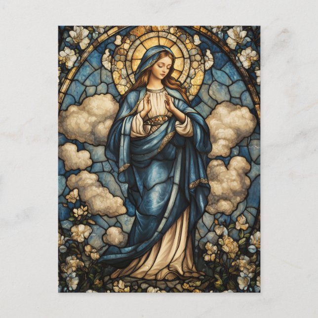 Postal Elegante Virgen María Cristóbal (Anverso)