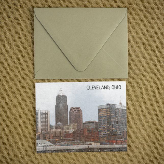 Postal Elegante Vista De Esquina De Cleveland Ohio (cleveland ohio usa vintage travel postcard)