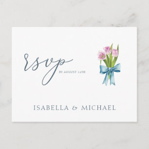 Postal Elegante Watercolor Floral Wedding Rsvp