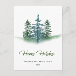 Postal Elegante Watercolor Pine Tree Company