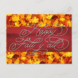 Postal Elegante y acogedor Vibes de otoño citan Feliz oto