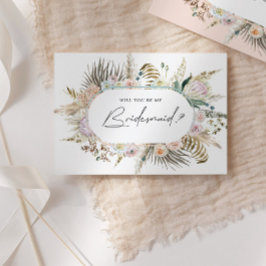 Postal Elegante y bohemiana de novias florales