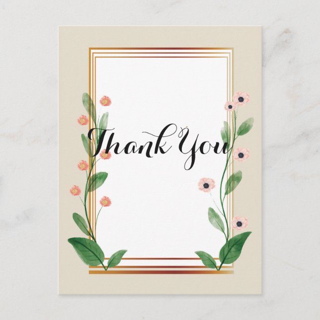 Postal Elegante y clásico sofisticado Gracias (Anverso)