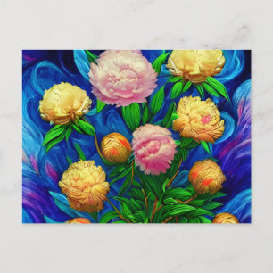 Postal Elegante y hermosa colección de Peony