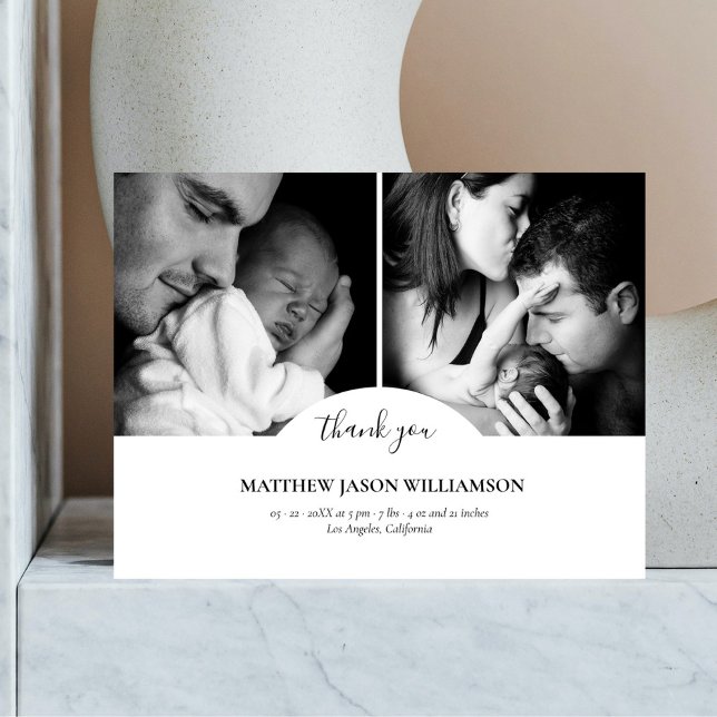 Postal Elegante y Lujoso Colograma de Fotos Gracias Bebé (Subido por el creador)
