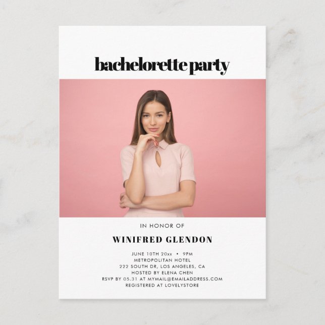 Postal Elegante y moda de la despedida de soltería (Anverso)