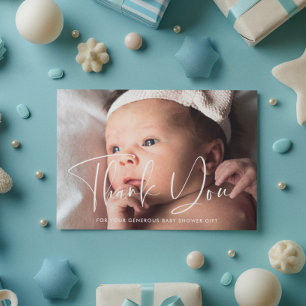 Postal Elegante y moderno agradecimiento de baby shower