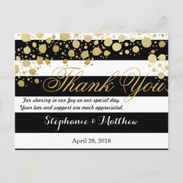 Postal Elegante y moderno Faux Gold Splatters y Stripes