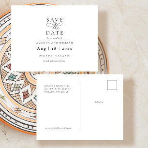 Postal Elegante y moderno Guardar la carta de fecha