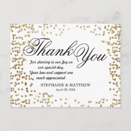 Postal Elegante y sencillo Confetti de oro falso