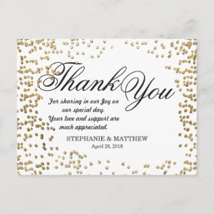 Postal Elegante y sencillo Confetti de oro falso