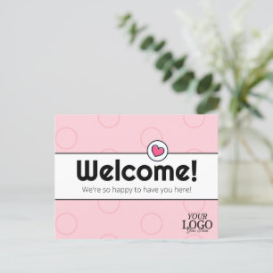 Postal Elegante y simple bienvenida empresarial rosa de R