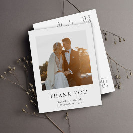 Postal Elegante y simple Boda de fotos gracias