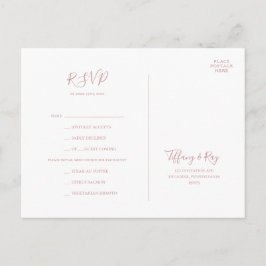 Postal Elegante y simple carta de oro Rosa carta RSVP