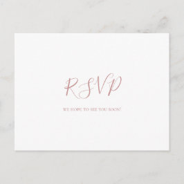 Postal Elegante y simple carta de oro Rosa carta RSVP