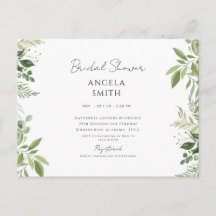 Elegante y Simple Foliage Ducha de Novia Blanca