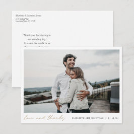 Postal Elegante y simple foto Boda de oro gracias