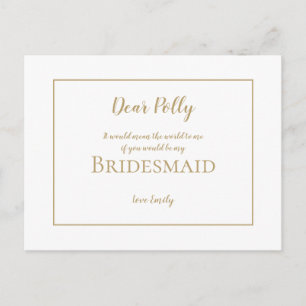 Postal Elegante y simple tipografía de oro/solicitud de d