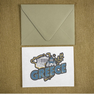 Postal Elegante y vintage Grecia Europa Recordatorio de v