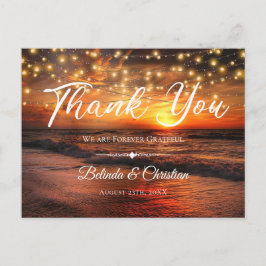 Postal Elegantes cadenas de playa Luces Verano Gracias