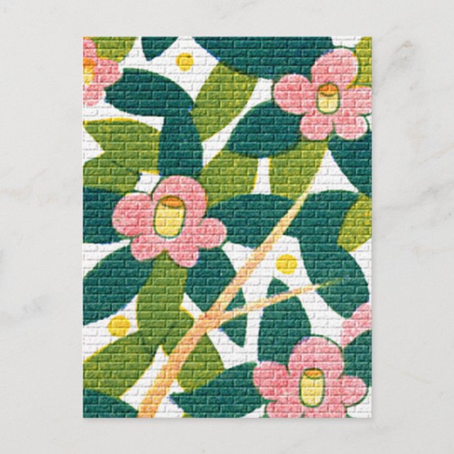 Postal Elegantes flores y vides (Anverso)