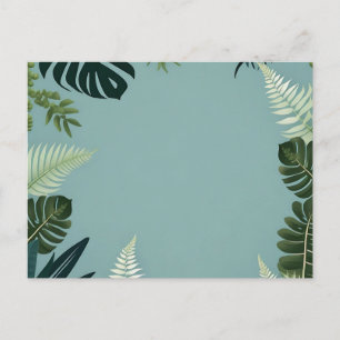 Postal Elegantes hojas verdes y fernés