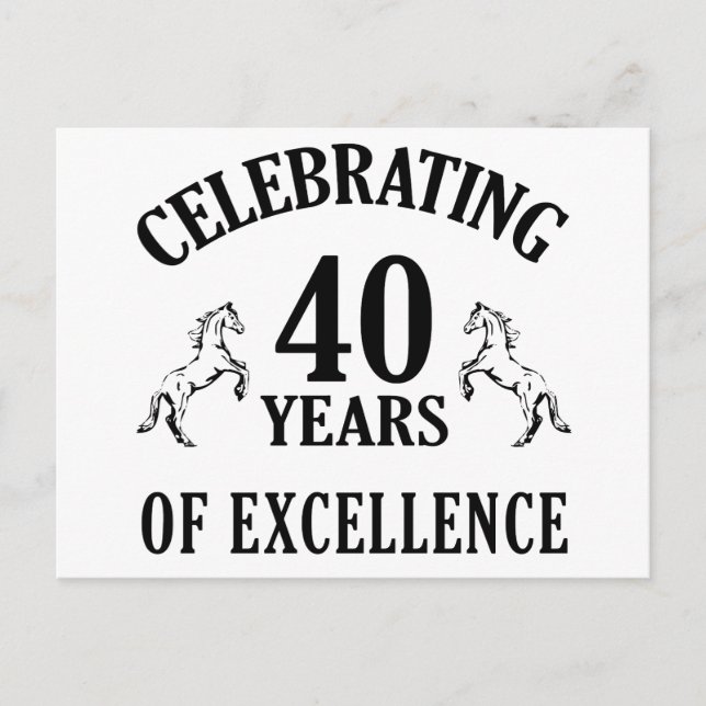 Postal Elegantes ideas de regalo de cumpleaños número 40 (Anverso)